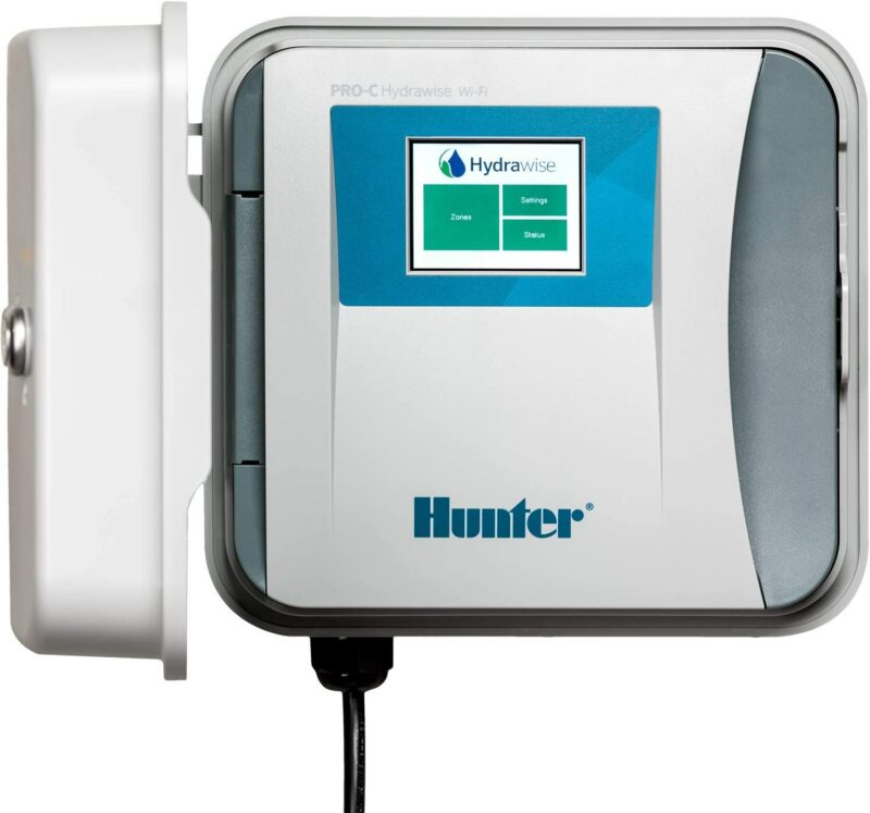 backyard_landscape_supply_hpc400_wi-fi_controller_open Hunter Industries HPC400 Hydrawise HPC400 Base 4-Station Outdoor Irrigation Controller, Gray - Image 2