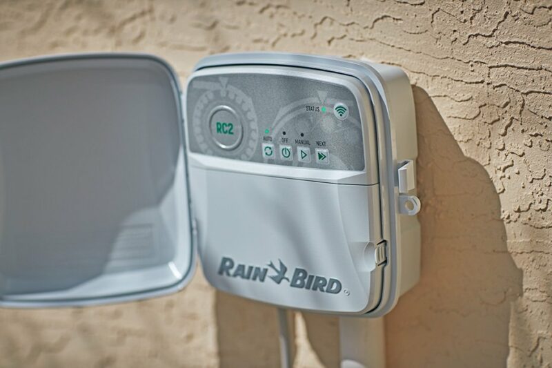 Rain-Bird-RC2-Smart-Wi-Fi-Controller-On-Wall-Door-Open-Angle Rain Bird RC2 Smart Wi-Fi Controller On Wall Door Open Angle