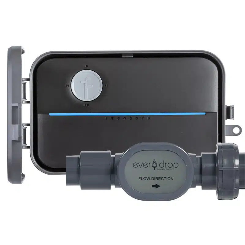 Rachio R3 8-Zone Outdoor Pro Series Smart Wi-Fi Irrigation Controller with Rachio 1″ Wired Flow Meter Sensor Bundle ...